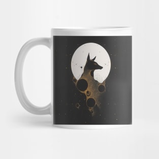 Monotone Illustration of Dog Mug